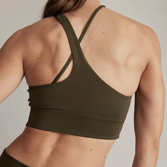 NWT H&M MOVE Asymmetrical Olive Green Women's Top - Picture 5 of 8